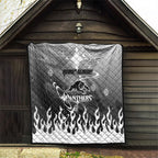 Personalized Penrith Panthers Quilt Y2K Grunge Aesthetic With Cyber Flames and Starburst Graphics