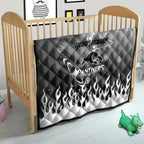 Personalized Penrith Panthers Quilt Y2K Grunge Aesthetic With Cyber Flames and Starburst Graphics