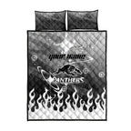 Personalized Penrith Panthers Quilt Bed Set Y2K Grunge Aesthetic With Cyber Flames and Starburst Graphics