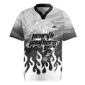Personalized Penrith Panthers Rugby Jersey Y2K Grunge Aesthetic With Cyber Flames and Starburst Graphics