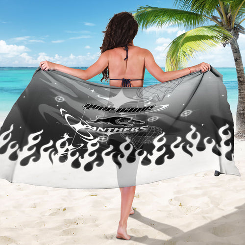 Personalized Penrith Panthers Sarong Y2K Grunge Aesthetic With Cyber Flames and Starburst Graphics