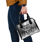 Personalized Penrith Panthers Shoulder Handbag Y2K Grunge Aesthetic With Cyber Flames and Starburst Graphics