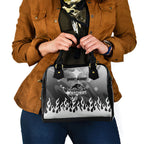 Personalized Penrith Panthers Shoulder Handbag Y2K Grunge Aesthetic With Cyber Flames and Starburst Graphics