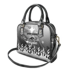 Personalized Penrith Panthers Shoulder Handbag Y2K Grunge Aesthetic With Cyber Flames and Starburst Graphics