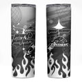 Personalized Penrith Panthers Skinny Tumbler Y2K Grunge Aesthetic With Cyber Flames and Starburst Graphics