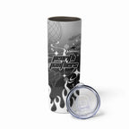 Personalized Penrith Panthers Skinny Tumbler Y2K Grunge Aesthetic With Cyber Flames and Starburst Graphics