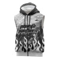Personalized Penrith Panthers Sleeveless Zip Hoodie Y2K Grunge Aesthetic With Cyber Flames and Starburst Graphics