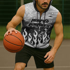 Personalized Penrith Panthers Sleeveless Zip Hoodie Y2K Grunge Aesthetic With Cyber Flames and Starburst Graphics