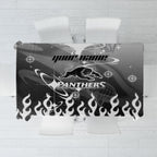 Personalized Penrith Panthers Tablecloth Y2K Grunge Aesthetic With Cyber Flames and Starburst Graphics