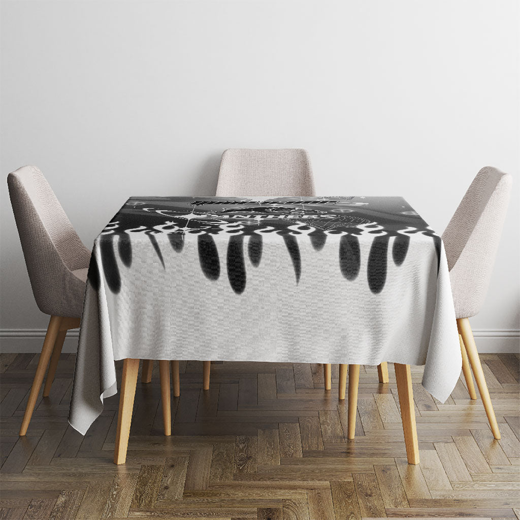 Personalized Penrith Panthers Tablecloth Y2K Grunge Aesthetic With Cyber Flames and Starburst Graphics