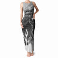 Personalized Penrith Panthers Tank Maxi Dress Y2K Grunge Aesthetic With Cyber Flames and Starburst Graphics