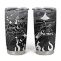 Personalized Penrith Panthers Tumbler Cup Y2K Grunge Aesthetic With Cyber Flames and Starburst Graphics