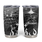 Personalized Penrith Panthers Tumbler Cup Y2K Grunge Aesthetic With Cyber Flames and Starburst Graphics