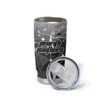 Personalized Penrith Panthers Tumbler Cup Y2K Grunge Aesthetic With Cyber Flames and Starburst Graphics