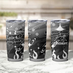 Personalized Penrith Panthers Tumbler Cup Y2K Grunge Aesthetic With Cyber Flames and Starburst Graphics