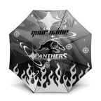 Personalized Penrith Panthers Umbrella Y2K Grunge Aesthetic With Cyber Flames and Starburst Graphics