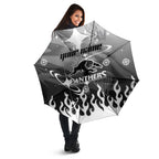 Personalized Penrith Panthers Umbrella Y2K Grunge Aesthetic With Cyber Flames and Starburst Graphics
