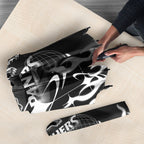 Personalized Penrith Panthers Umbrella Y2K Grunge Aesthetic With Cyber Flames and Starburst Graphics