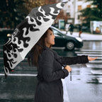 Personalized Penrith Panthers Umbrella Y2K Grunge Aesthetic With Cyber Flames and Starburst Graphics