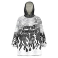 Personalized Penrith Panthers Wearable Blanket Hoodie Y2K Grunge Aesthetic With Cyber Flames and Starburst Graphics