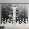 Personalized Penrith Panthers Window Curtain Y2K Grunge Aesthetic With Cyber Flames and Starburst Graphics