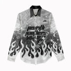 Personalized Penrith Panthers Women Casual Shirt Y2K Grunge Aesthetic With Cyber Flames and Starburst Graphics