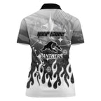 Personalized Penrith Panthers Women Polo Shirt Y2K Grunge Aesthetic With Cyber Flames and Starburst Graphics