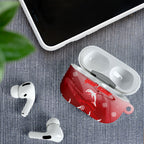 Personalized Dolphins AirPods Case Y2K Grunge Aesthetic With Cyber Flames and Starburst Graphics