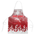 Personalized Dolphins Apron Y2K Grunge Aesthetic With Cyber Flames and Starburst Graphics
