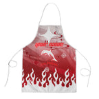 Personalized Dolphins Apron Y2K Grunge Aesthetic With Cyber Flames and Starburst Graphics