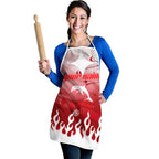 Personalized Dolphins Apron Y2K Grunge Aesthetic With Cyber Flames and Starburst Graphics