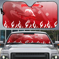 Personalized Dolphins Auto Sun Shade Y2K Grunge Aesthetic With Cyber Flames and Starburst Graphics