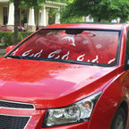 Personalized Dolphins Auto Sun Shade Y2K Grunge Aesthetic With Cyber Flames and Starburst Graphics