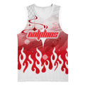 Personalized Dolphins Basketball Jersey Y2K Grunge Aesthetic With Cyber Flames and Starburst Graphics
