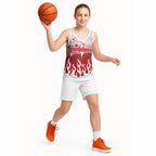 Personalized Dolphins Basketball Jersey Y2K Grunge Aesthetic With Cyber Flames and Starburst Graphics