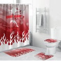 Personalized Dolphins Bathroom Set Y2K Grunge Aesthetic With Cyber Flames and Starburst Graphics