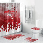 Personalized Dolphins Bathroom Set Y2K Grunge Aesthetic With Cyber Flames and Starburst Graphics