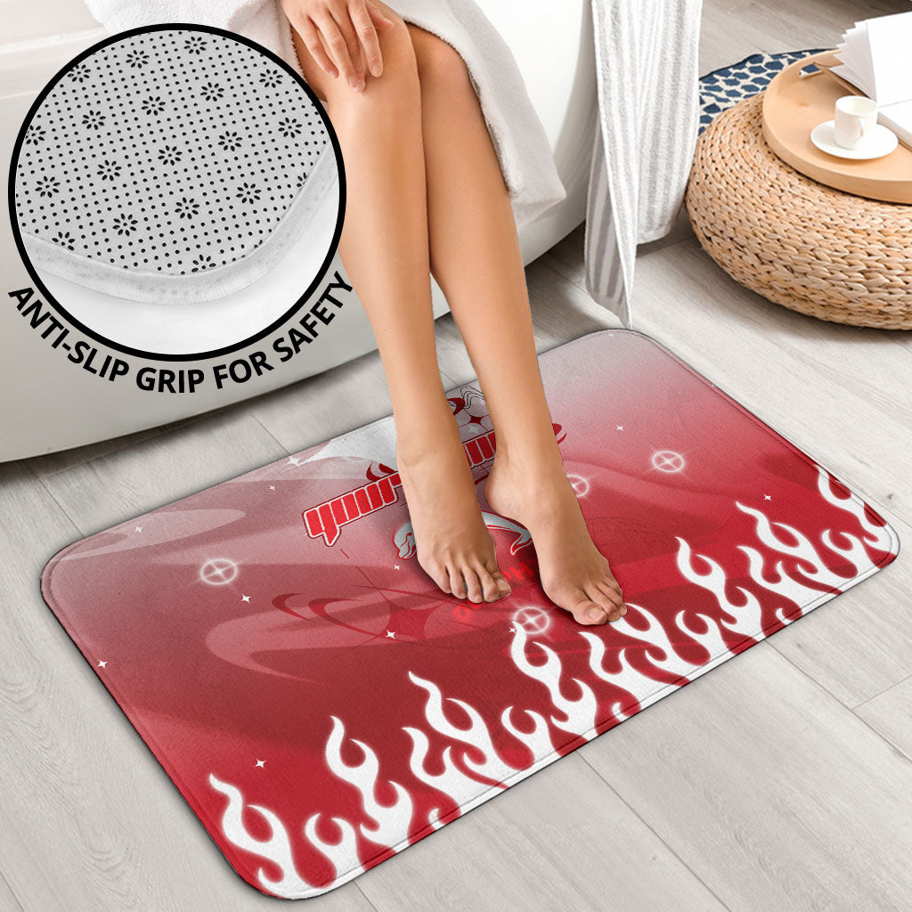 Personalized Dolphins Bathroom Set Y2K Grunge Aesthetic With Cyber Flames and Starburst Graphics
