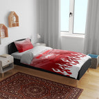 Personalized Dolphins Bedding Set Y2K Grunge Aesthetic With Cyber Flames and Starburst Graphics