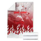 Personalized Dolphins Blanket Y2K Grunge Aesthetic With Cyber Flames and Starburst Graphics