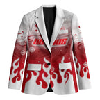 Personalized Dolphins Blazer Y2K Grunge Aesthetic With Cyber Flames and Starburst Graphics