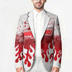 Personalized Dolphins Blazer Y2K Grunge Aesthetic With Cyber Flames and Starburst Graphics