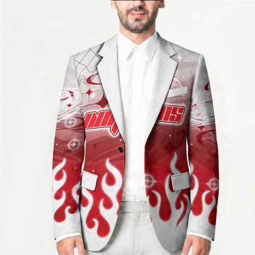 Personalized Dolphins Blazer Y2K Grunge Aesthetic With Cyber Flames and Starburst Graphics
