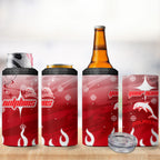 Personalized Dolphins 4 in 1 Can Cooler Tumbler Y2K Grunge Aesthetic With Cyber Flames and Starburst Graphics
