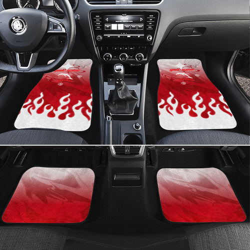 Personalized Dolphins Car Mats Y2K Grunge Aesthetic With Cyber Flames and Starburst Graphics