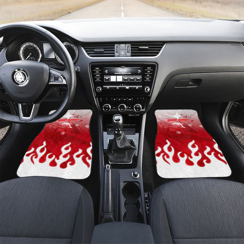 Personalized Dolphins Car Mats Y2K Grunge Aesthetic With Cyber Flames and Starburst Graphics