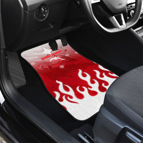 Personalized Dolphins Car Mats Y2K Grunge Aesthetic With Cyber Flames and Starburst Graphics