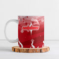 Personalized Dolphins Ceramic Mug Y2K Grunge Aesthetic With Cyber Flames and Starburst Graphics