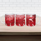 Personalized Dolphins Ceramic Mug Y2K Grunge Aesthetic With Cyber Flames and Starburst Graphics