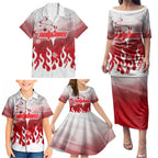 Personalized Dolphins Family Matching Puletasi and Hawaiian Shirt Y2K Grunge Aesthetic With Cyber Flames and Starburst Graphics